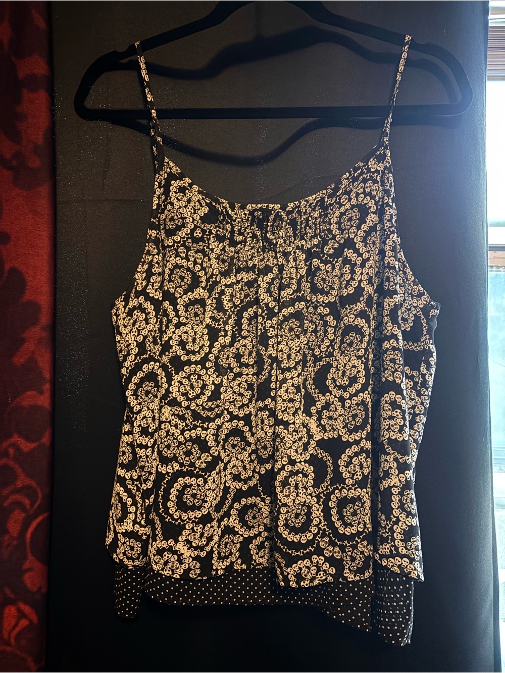 Xhilaration Black and White Skull Print Spaghetti Strap Camisole